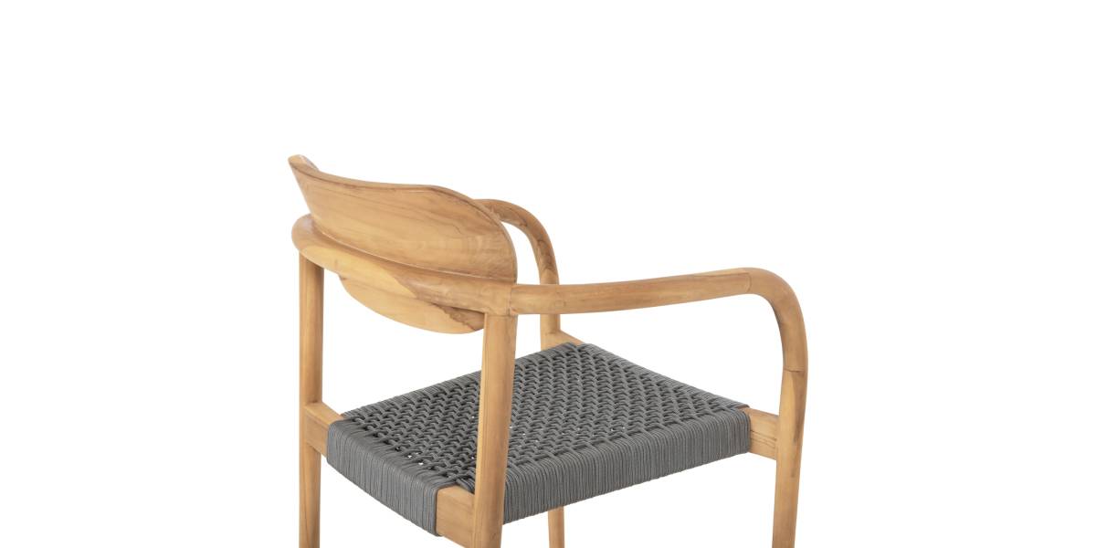 ΠΟΛΥΘΡΟΝΑ OSLO HM9636.08 ΞΥΛΟ TEAK ΦΥΣΙΚΟ & ΓΚΡΙ ΣΧΟΙΝΙ 55x54x80Yεκ.