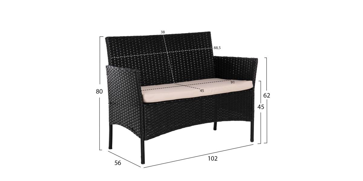 ΣΕΤ ΣΑΛΟΝΙ 4ΤΜΧ STASIA HM6089.01 ΣΥΝΘ.RATTAN ΜΑΥΡΟ-ΚΑΠΟΥΤΣΙΝΟ ΜΑΞΙΛΑΡΙΑ