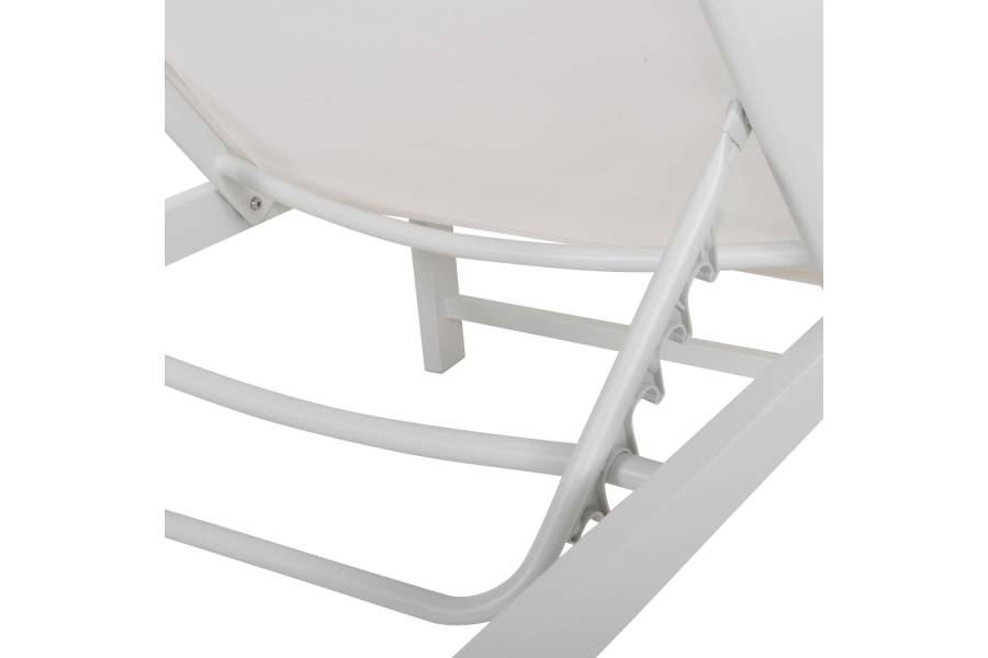 ΞΑΠΛΩΣΤΡΑ ΑΛΟΥΜΙΝΙΟΥ THATCHER HM5983.01 ΛΕΥΚΟΣ ΣΚΕΛΕΤΟΣ & TEXTILENE 196,5x64,5x92Υεκ