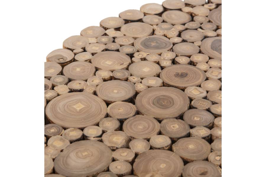 ΤΡΑΠΕΖΙ ΣΑΛΟΝΙΟΥ ΣΤΡΟΓΓΥΛΟ COOTER HM9864 ΚΛΑΔΙΑ TEAK-ΦΥΣΙΚΟ Φ60,5x46Υεκ.
