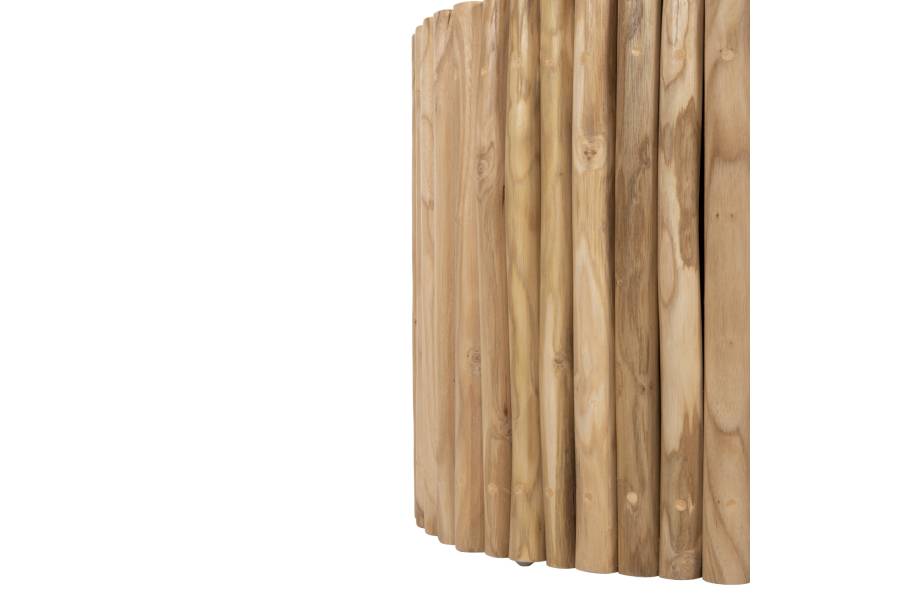 ΤΡΑΠΕΖΙ ΣΑΛΟΝΙΟΥ ΣΤΡΟΓΓΥΛΟ COOTER HM9864 ΚΛΑΔΙΑ TEAK-ΦΥΣΙΚΟ Φ60,5x46Υεκ.