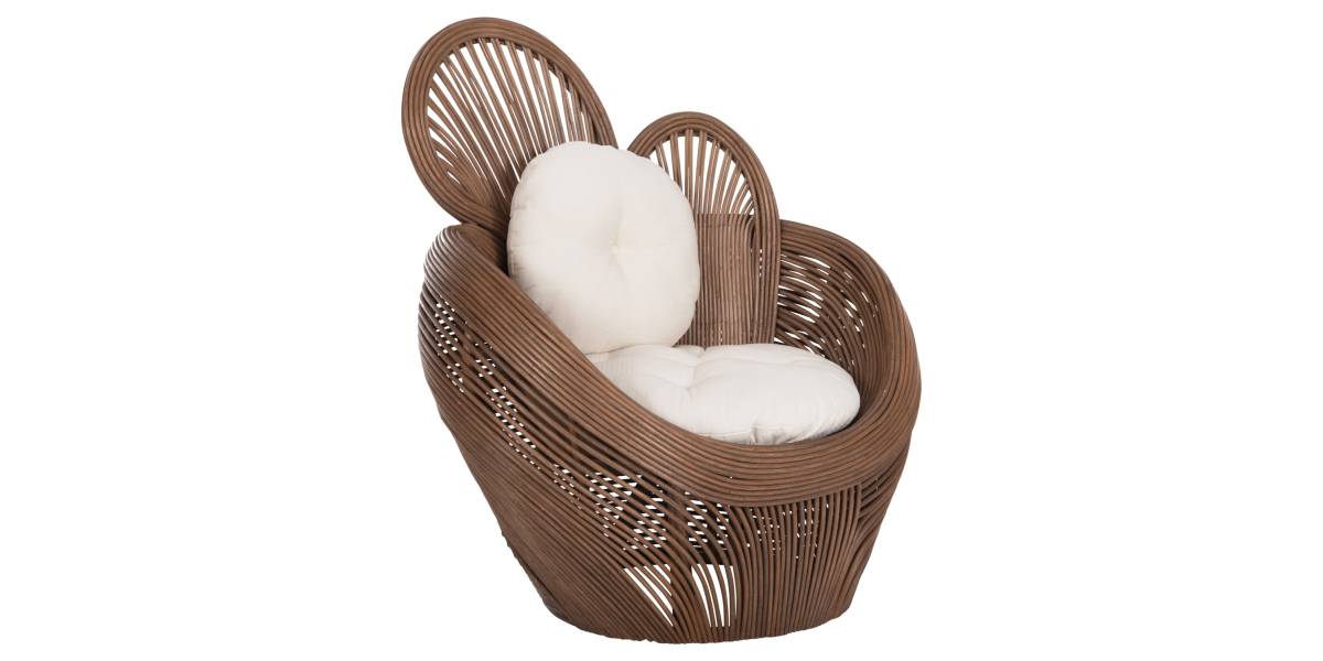 ΠΟΛΥΘΡΟΝΑ CIRCE HM9883 RATTAN ΚΑΦΕ-ΜΑΞΙΛΑΡΙΑ ΕΚΡΟΥ 100x74x112,5Υεκ.