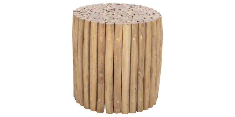 ΤΡΑΠΕΖΙ ΣΑΛΟΝΙΟΥ ΣΤΡΟΓΓΥΛΟ COOTER HM9865 ΚΛΑΔΙΑ TEAK-ΦΥΣΙΚΟ Φ39x40,5Υεκ.