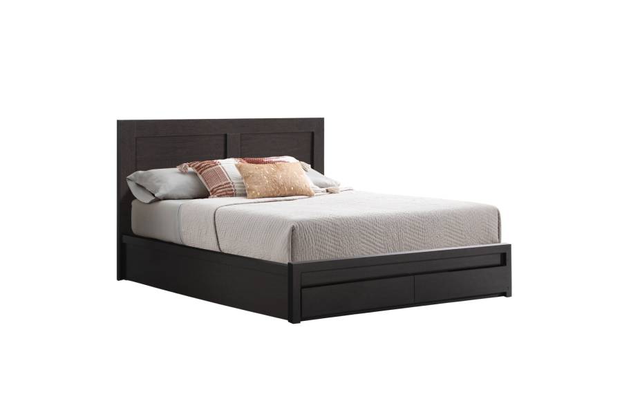 ΚΡΕΒΑΤΙ ΜΕΛΑΜΙΝΗΣ CAPRI HM599.11 ΜΕ 2ΣΥΡΤΑΡΙΑ-WENGE- ΓΙΑ ΣΤΡΩΜΑ 140x200εκ.