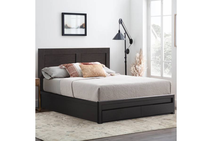 ΚΡΕΒΑΤΙ ΜΕΛΑΜΙΝΗΣ CAPRI HM599.11 ΜΕ 2ΣΥΡΤΑΡΙΑ-WENGE- ΓΙΑ ΣΤΡΩΜΑ 140x200εκ.