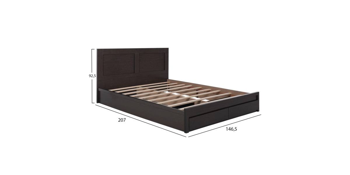 ΚΡΕΒΑΤΙ ΜΕΛΑΜΙΝΗΣ CAPRI HM599.11 ΜΕ 2ΣΥΡΤΑΡΙΑ-WENGE- ΓΙΑ ΣΤΡΩΜΑ 140x200εκ.