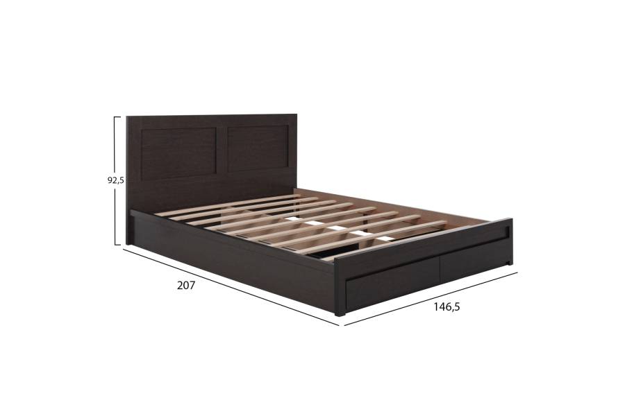 ΚΡΕΒΑΤΙ ΜΕΛΑΜΙΝΗΣ CAPRI HM599.11 ΜΕ 2ΣΥΡΤΑΡΙΑ-WENGE- ΓΙΑ ΣΤΡΩΜΑ 140x200εκ.
