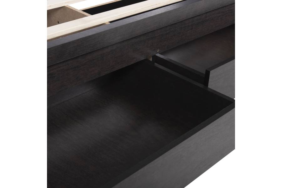 ΚΡΕΒΑΤΙ ΜΕΛΑΜΙΝΗΣ CAPRI HM599.11 ΜΕ 2ΣΥΡΤΑΡΙΑ-WENGE- ΓΙΑ ΣΤΡΩΜΑ 140x200εκ.