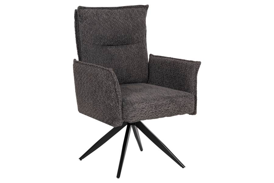 ΠΟΛΥΘΡΟΝΑ ΤΡΑΠΕΖΑΡΙΑΣ ZORIN HM9846.03 ΓΚΡΙ ΥΦΑΣΜΑ-ΜΑΥΡΑ ΜΕΤΑΛΛΙΚΑ ΠΟΔΙΑ 64x66x94,5Υεκ.