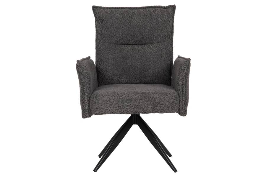 ΠΟΛΥΘΡΟΝΑ ΤΡΑΠΕΖΑΡΙΑΣ ZORIN HM9846.03 ΓΚΡΙ ΥΦΑΣΜΑ-ΜΑΥΡΑ ΜΕΤΑΛΛΙΚΑ ΠΟΔΙΑ 64x66x94,5Υεκ.