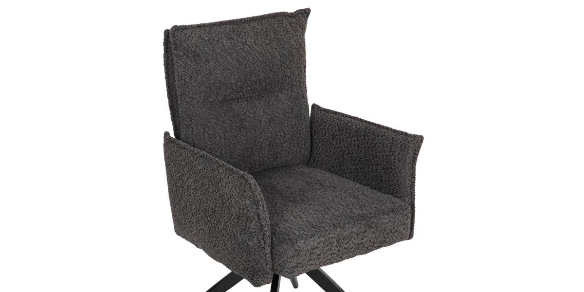 ΠΟΛΥΘΡΟΝΑ ΤΡΑΠΕΖΑΡΙΑΣ ZORIN HM9846.03 ΓΚΡΙ ΥΦΑΣΜΑ-ΜΑΥΡΑ ΜΕΤΑΛΛΙΚΑ ΠΟΔΙΑ 64x66x94,5Υεκ.