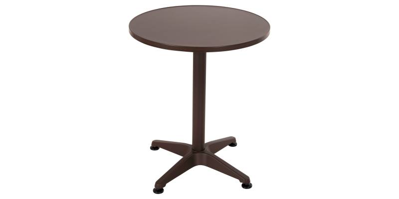 ΤΡΑΠΕΖΙ ΣΤΡΟΓΓΥΛΟ GOSS HM5974.02 ΑΛΟΥΜΙΝΙΟ ΚΑΦΕ Φ60x70Υεκ.