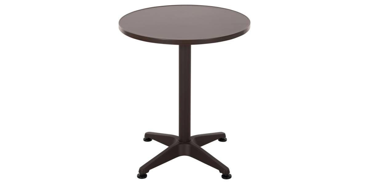 ΤΡΑΠΕΖΙ ΣΤΡΟΓΓΥΛΟ GOSS HM5974.02 ΑΛΟΥΜΙΝΙΟ ΚΑΦΕ Φ60x70Υεκ.