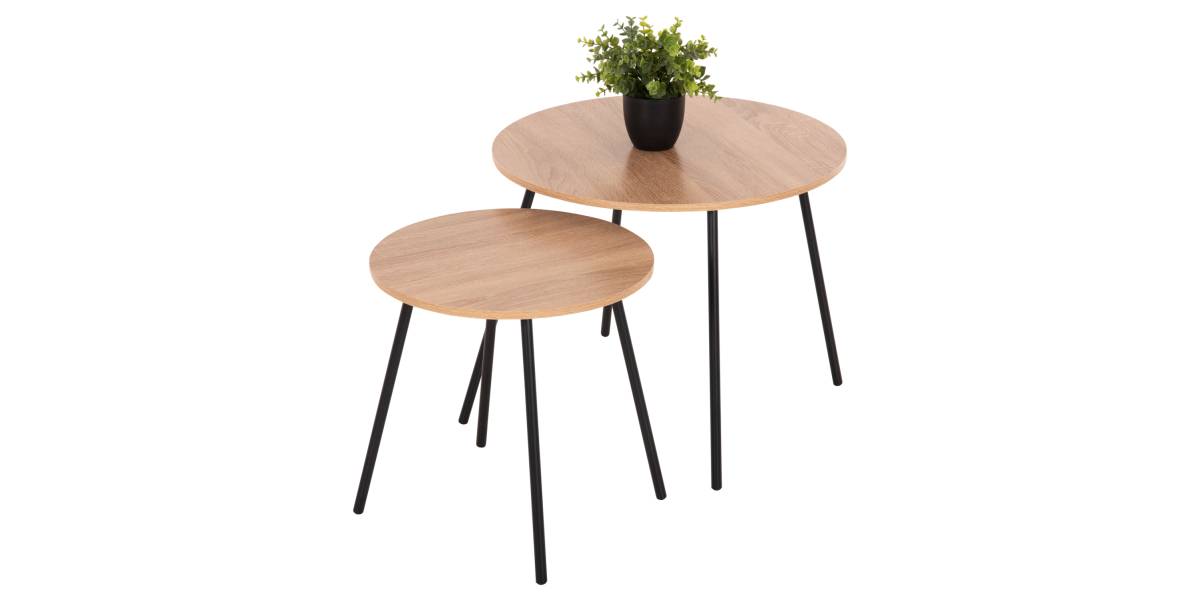 ΤΡΑΠΕΖΙΑ ΣΑΛΟΝΙΟΥ ΣΤΡΟΓΓΥΛΑ 2ΤΜΧ CUPPER HM9878.01 ΜΕΛΑΜΙΝΗ ΣΟΝΑΜΑ-ΜΑΥΡΟ ΜΕΤΑΛΛΟ