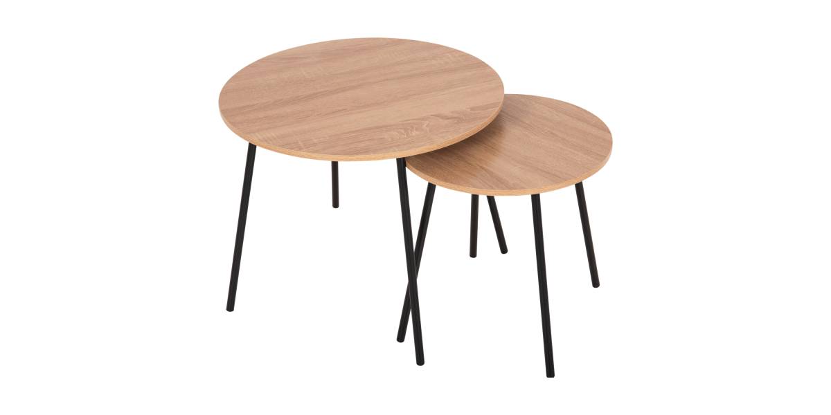 ΤΡΑΠΕΖΙΑ ΣΑΛΟΝΙΟΥ ΣΤΡΟΓΓΥΛΑ 2ΤΜΧ CUPPER HM9878.01 ΜΕΛΑΜΙΝΗ ΣΟΝΑΜΑ-ΜΑΥΡΟ ΜΕΤΑΛΛΟ