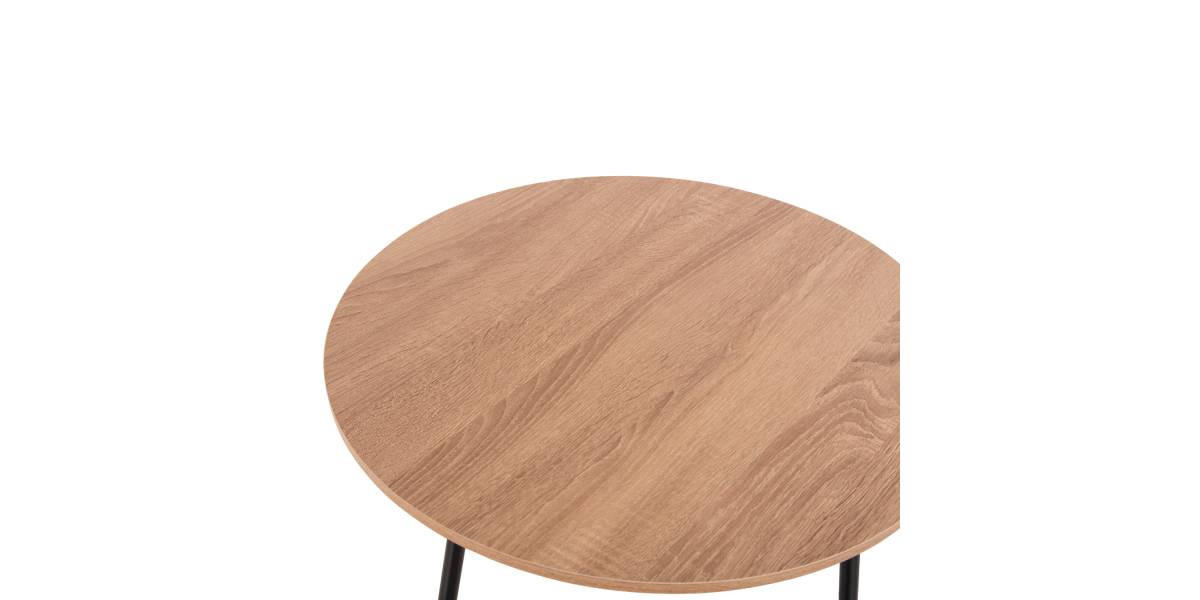ΤΡΑΠΕΖΙΑ ΣΑΛΟΝΙΟΥ ΣΤΡΟΓΓΥΛΑ 2ΤΜΧ CUPPER HM9878.01 ΜΕΛΑΜΙΝΗ ΣΟΝΑΜΑ-ΜΑΥΡΟ ΜΕΤΑΛΛΟ