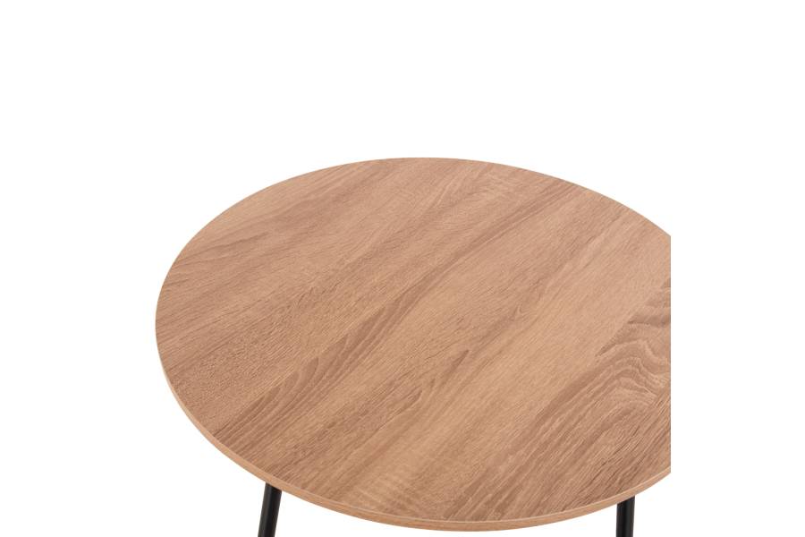 ΤΡΑΠΕΖΙΑ ΣΑΛΟΝΙΟΥ ΣΤΡΟΓΓΥΛΑ 2ΤΜΧ CUPPER HM9878.01 ΜΕΛΑΜΙΝΗ ΣΟΝΑΜΑ-ΜΑΥΡΟ ΜΕΤΑΛΛΟ