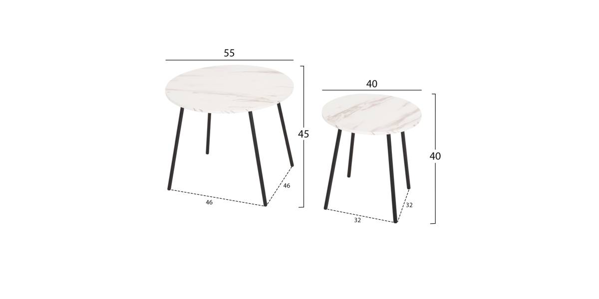 ΤΡΑΠΕΖΙΑ ΣΑΛΟΝΙΟΥ 2ΤΜΧ CUPPER HM9878.12 ΜΕΛΑΜΙΝΗ ΛΕΥΚΟ ΜΑΡΜΑΡΟ-ΜΑΥΡΟ ΜΕΤΑΛΛΟ