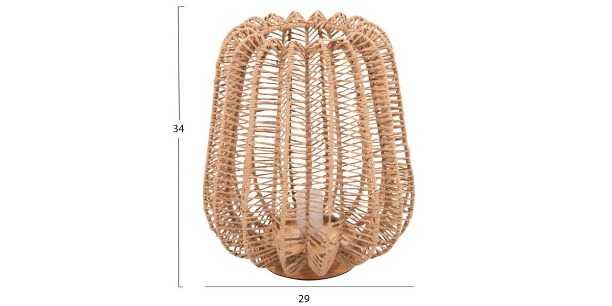 ΕΠΙΤΡΑΠΕΖΙΟ ΦΩΤΙΣΤΙΚΟ HM4350 ΜΕΤΑΛΛΟ ΜΕ PAPER ROPE ΣΕ ΦΥΣΙΚΟ Φ29Χ34Υεκ.