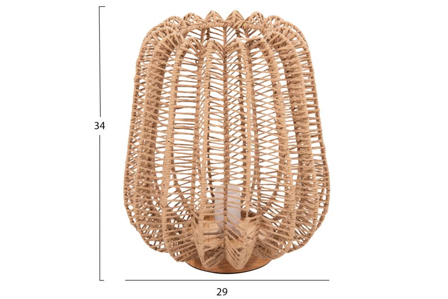 ΕΠΙΤΡΑΠΕΖΙΟ ΦΩΤΙΣΤΙΚΟ HM4350 ΜΕΤΑΛΛΟ ΜΕ PAPER ROPE ΣΕ ΦΥΣΙΚΟ Φ29Χ34Υεκ.