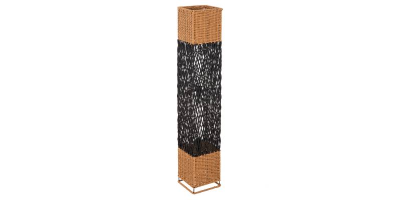ΦΩΤΙΣΤΙΚΟ ΔΑΠΕΔΟΥ HM4355 ΜΕΤΑΛΛΟ-PAPER ROPE ΣΕ ΜΠΕΖ ΑΜΜΟΥ-ΜΑΥΡΟ 21x21x119,5Υεκ.