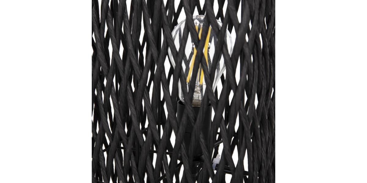 ΦΩΤΙΣΤΙΚΟ ΔΑΠΕΔΟΥ HM4355 ΜΕΤΑΛΛΟ-PAPER ROPE ΣΕ ΜΠΕΖ ΑΜΜΟΥ-ΜΑΥΡΟ 21x21x119,5Υεκ.