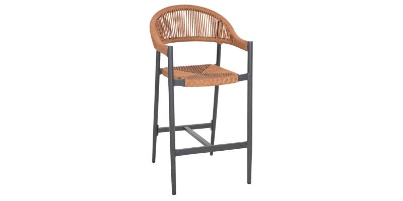 ΣΚΑΜΠΟ BAR ΑΛΟΥΜΙΝΙΟΥ GREGG HM5788.12 ΑΝΘΡΑΚΙ-ΜΠΕΖ ΤΗΣ ΑΜΜΟΥ ΣΥΝΘ.RATTAN 54x57x106Υεκ