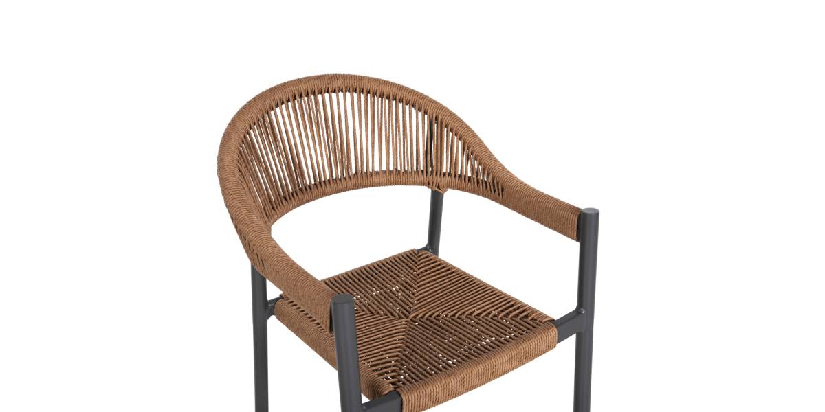 ΣΚΑΜΠΟ BAR ΑΛΟΥΜΙΝΙΟΥ GREGG HM5788.12 ΑΝΘΡΑΚΙ-ΜΠΕΖ ΤΗΣ ΑΜΜΟΥ ΣΥΝΘ.RATTAN 54x57x106Υεκ