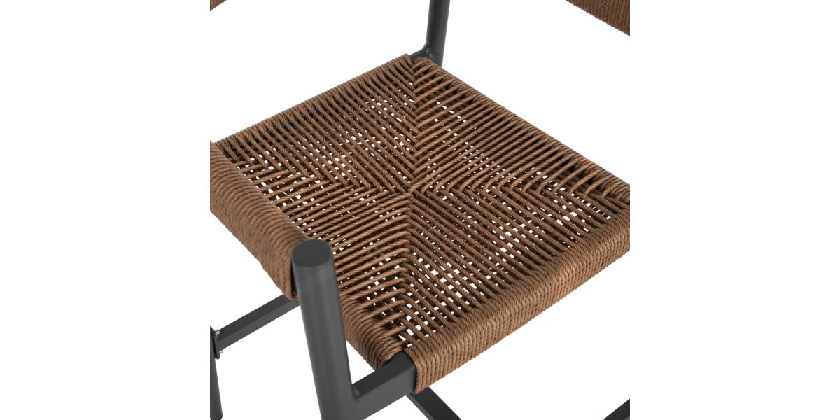 ΣΚΑΜΠΟ BAR ΑΛΟΥΜΙΝΙΟΥ GREGG HM5788.12 ΑΝΘΡΑΚΙ-ΜΠΕΖ ΤΗΣ ΑΜΜΟΥ ΣΥΝΘ.RATTAN 54x57x106Υεκ