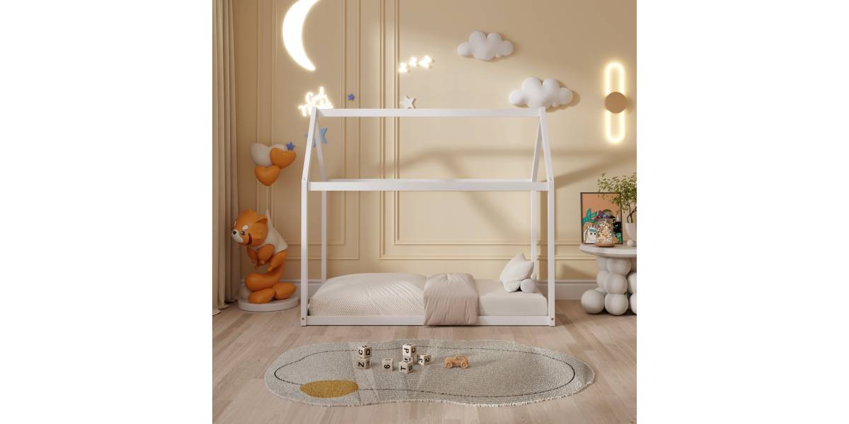 ΚΡΕΒΑΤΙ ΠΑΙΔΙΚΟ PEPE HM677.03 τ.MONTESSORI ΞΥΛΟ ΠΕΥΚΟ ΛΕΥΚΟ- 190x90εκ