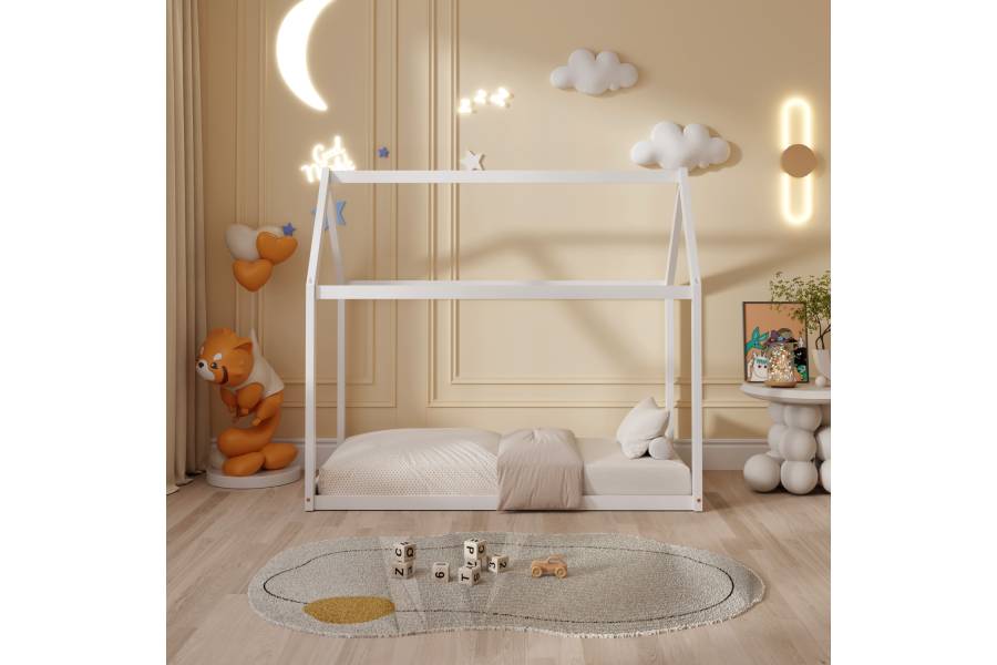 ΚΡΕΒΑΤΙ ΠΑΙΔΙΚΟ PEPE HM677.03 τ.MONTESSORI ΞΥΛΟ ΠΕΥΚΟ ΛΕΥΚΟ- 190x90εκ
