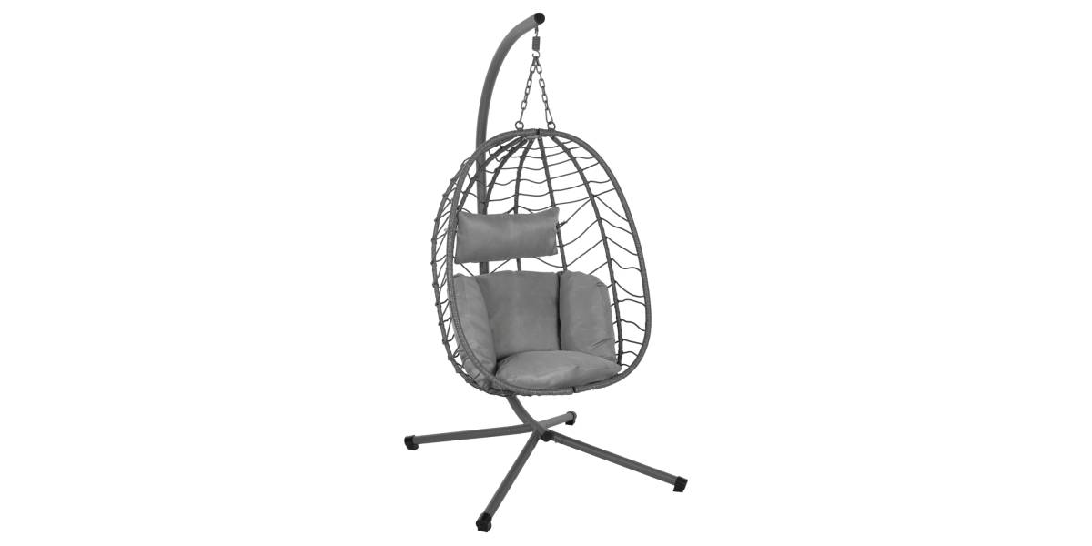 ΚΡΕΜΑΣΤΗ ΠΟΛΥΘΡΟΝΑ ΦΩΛΙΑ MILLIE HM5997.10 ΜΕΤΑΛΛΟ-ΣΥΝΘ.RATTAN ΓΚΡΙ 90x75x190Υεκ.