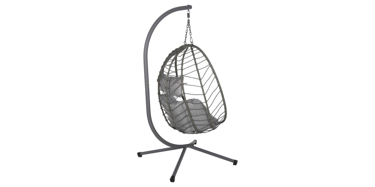 ΚΡΕΜΑΣΤΗ ΠΟΛΥΘΡΟΝΑ ΦΩΛΙΑ MILLIE HM5997.10 ΜΕΤΑΛΛΟ-ΣΥΝΘ.RATTAN ΓΚΡΙ 90x75x190Υεκ.