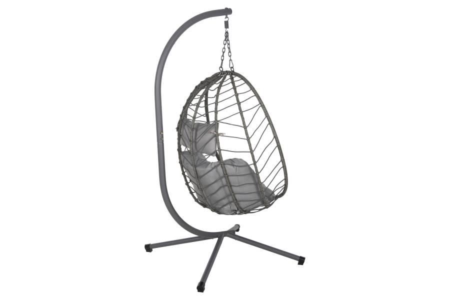 ΚΡΕΜΑΣΤΗ ΠΟΛΥΘΡΟΝΑ ΦΩΛΙΑ MILLIE HM5997.10 ΜΕΤΑΛΛΟ-ΣΥΝΘ.RATTAN ΓΚΡΙ 90x75x190Υεκ.