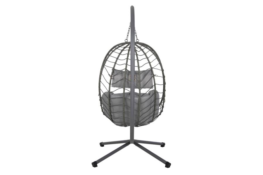 ΚΡΕΜΑΣΤΗ ΠΟΛΥΘΡΟΝΑ ΦΩΛΙΑ MILLIE HM5997.10 ΜΕΤΑΛΛΟ-ΣΥΝΘ.RATTAN ΓΚΡΙ 90x75x190Υεκ.