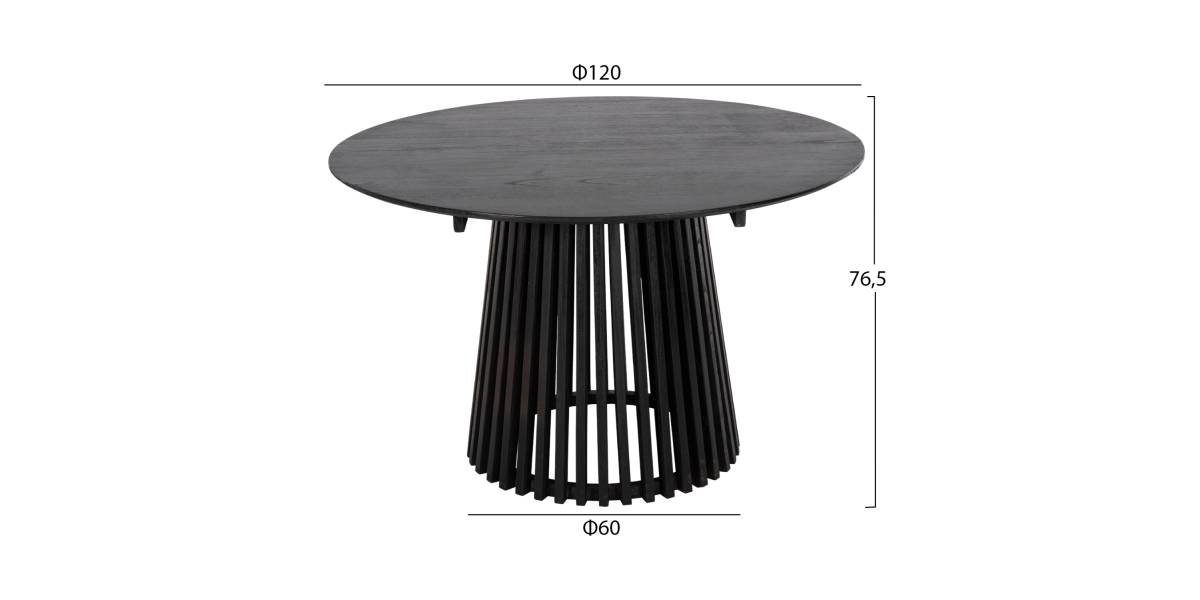 ΤΡΑΠΕΖΙ ΤΡΑΠΕΖΑΡΙΑΣ FRANTZ HM9388.12 ΜΑΣΙΦ MINDI ΞΥΛΟ ΣΕ ΜΑΥΡΟ Φ120X76,5Υεκ.