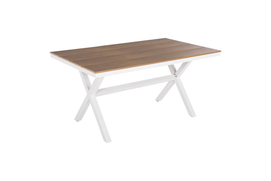 ΤΡΑΠΕΖΙ ΑΛΟΥΜΙΝΙΟΥ ΟΡΘΟΓΩΝΙΟ TAWNEE HM6037.02 ΛΕΥΚΟ-POLYWOOD ΦΥΣΙΚΟ 150x89,5x73Υεκ