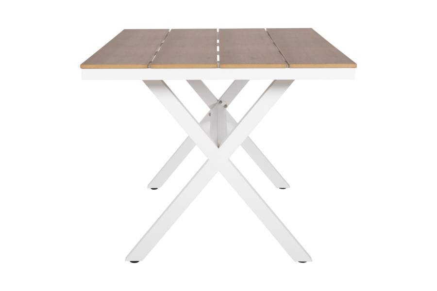 ΤΡΑΠΕΖΙ ΑΛΟΥΜΙΝΙΟΥ ΟΡΘΟΓΩΝΙΟ TAWNEE HM6037.02 ΛΕΥΚΟ-POLYWOOD ΦΥΣΙΚΟ 150x89,5x73Υεκ