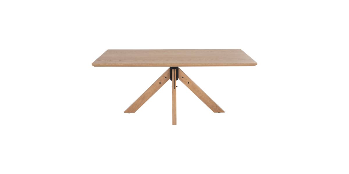 ΤΡΑΠΕΖΙ PAOLO HM9853 MDF ΜΕ ΚΑΠΛΑΜΑ ΦΡΑΞΙΝΟΥ-ΠΟΔΙΑ RUBBERWOOD-ΦΥΣΙΚΟ 180x90x75Yεκ