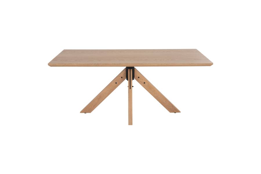 ΤΡΑΠΕΖΙ PAOLO HM9853 MDF ΜΕ ΚΑΠΛΑΜΑ ΦΡΑΞΙΝΟΥ-ΠΟΔΙΑ RUBBERWOOD-ΦΥΣΙΚΟ 180x90x75Yεκ