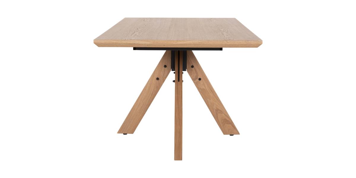 ΤΡΑΠΕΖΙ PAOLO HM9853 MDF ΜΕ ΚΑΠΛΑΜΑ ΦΡΑΞΙΝΟΥ-ΠΟΔΙΑ RUBBERWOOD-ΦΥΣΙΚΟ 180x90x75Yεκ