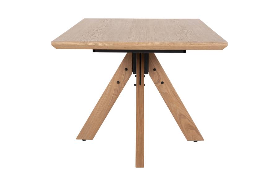 ΤΡΑΠΕΖΙ PAOLO HM9853 MDF ΜΕ ΚΑΠΛΑΜΑ ΦΡΑΞΙΝΟΥ-ΠΟΔΙΑ RUBBERWOOD-ΦΥΣΙΚΟ 180x90x75Yεκ
