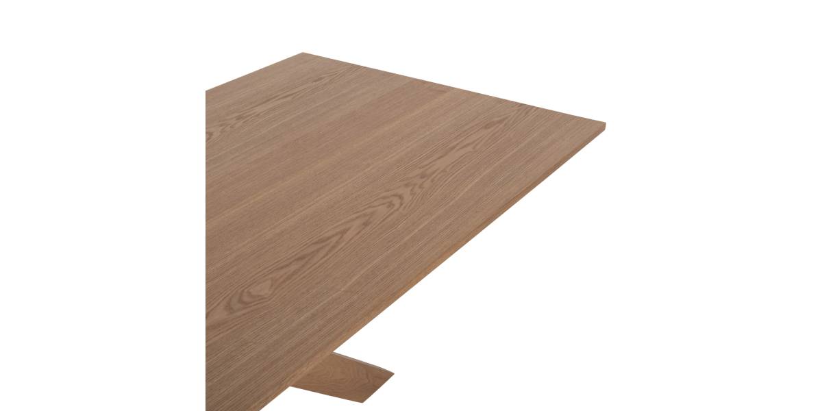 ΤΡΑΠΕΖΙ PAOLO HM9853 MDF ΜΕ ΚΑΠΛΑΜΑ ΦΡΑΞΙΝΟΥ-ΠΟΔΙΑ RUBBERWOOD-ΦΥΣΙΚΟ 180x90x75Yεκ