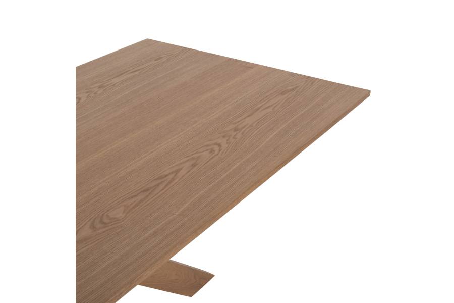 ΤΡΑΠΕΖΙ PAOLO HM9853 MDF ΜΕ ΚΑΠΛΑΜΑ ΦΡΑΞΙΝΟΥ-ΠΟΔΙΑ RUBBERWOOD-ΦΥΣΙΚΟ 180x90x75Yεκ