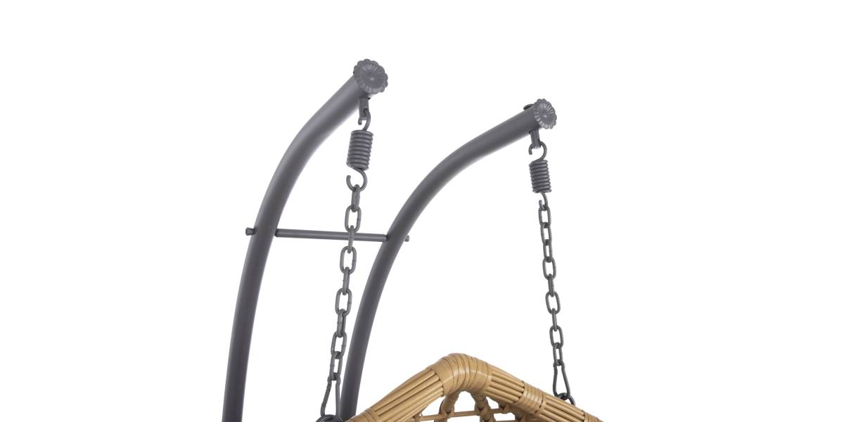 ΔΙΠΛΗ ΚΡΕΜΑΣΤΗ ΦΩΛΙΑ ME ΥΠΟΠΟΔΙΟ GRACIE HM5754.02 ΜΠΕΖ ΣΥΝΘ.RATTAN-ΓΚΡΙ ΜΕΤΑΛ.ΣΚΕΛΕΤΟΣ Φ120x200Υεκ