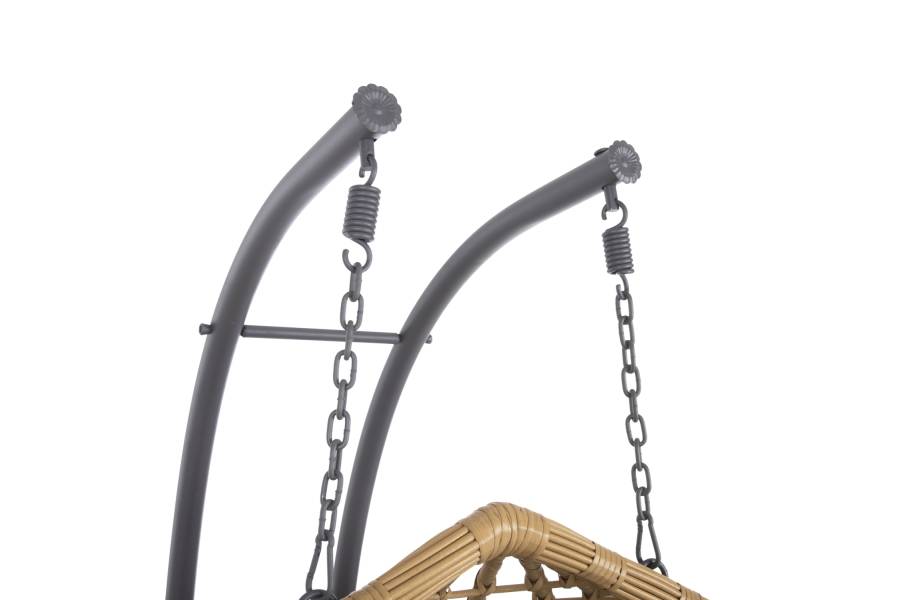 ΔΙΠΛΗ ΚΡΕΜΑΣΤΗ ΦΩΛΙΑ ME ΥΠΟΠΟΔΙΟ GRACIE HM5754.02 ΜΠΕΖ ΣΥΝΘ.RATTAN-ΓΚΡΙ ΜΕΤΑΛ.ΣΚΕΛΕΤΟΣ Φ120x200Υεκ