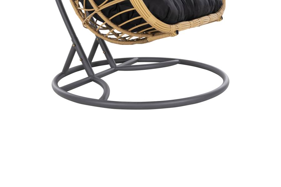 ΔΙΠΛΗ ΚΡΕΜΑΣΤΗ ΦΩΛΙΑ ME ΥΠΟΠΟΔΙΟ GRACIE HM5754.02 ΜΠΕΖ ΣΥΝΘ.RATTAN-ΓΚΡΙ ΜΕΤΑΛ.ΣΚΕΛΕΤΟΣ Φ120x200Υεκ