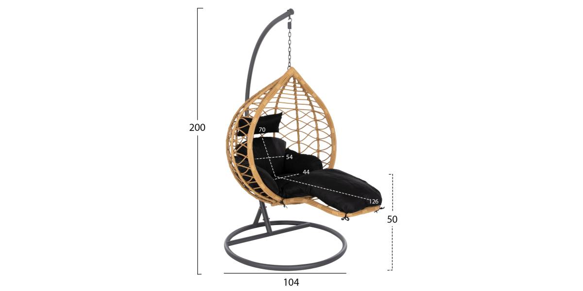 ΜΟΝΗ ΚΡΕΜΑΣΤΗ ΦΩΛΙΑ ME ΥΠΟΠΟΔΙΟ GRACIE HM5755.02 ΜΠΕΖ ΣΥΝΘ.RATTAN-ΓΚΡΙ ΜΕΤΑΛ.ΣΚΕΛΕΤΟΣ Φ104x200Υεκ