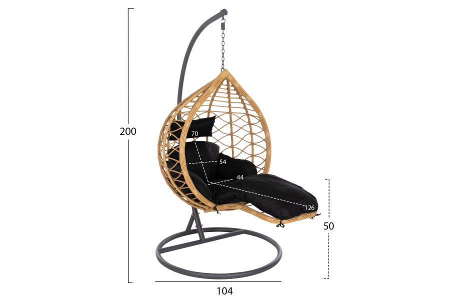 ΜΟΝΗ ΚΡΕΜΑΣΤΗ ΦΩΛΙΑ ME ΥΠΟΠΟΔΙΟ GRACIE HM5755.02 ΜΠΕΖ ΣΥΝΘ.RATTAN-ΓΚΡΙ ΜΕΤΑΛ.ΣΚΕΛΕΤΟΣ Φ104x200Υεκ