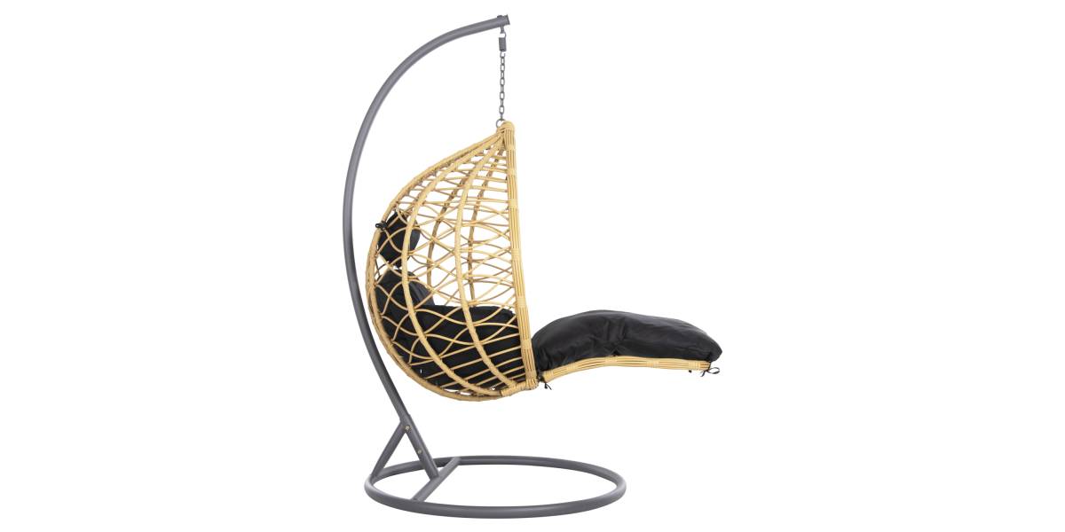ΜΟΝΗ ΚΡΕΜΑΣΤΗ ΦΩΛΙΑ ME ΥΠΟΠΟΔΙΟ GRACIE HM5755.02 ΜΠΕΖ ΣΥΝΘ.RATTAN-ΓΚΡΙ ΜΕΤΑΛ.ΣΚΕΛΕΤΟΣ Φ104x200Υεκ